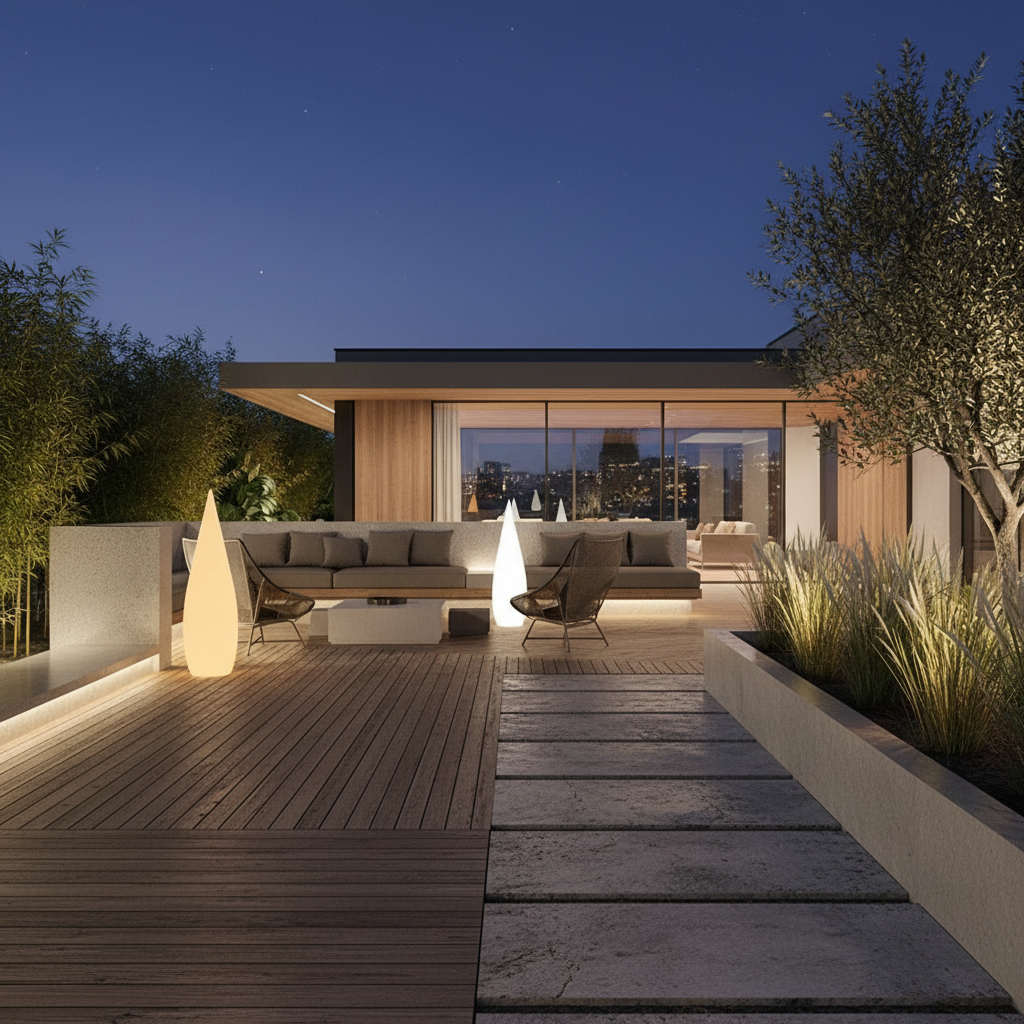 AquaGlow | Modern Elegant Solar Outdoor Garden Floor Lamp