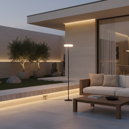 HaloGlow | Modern Stylish Solar Outdoor Garden Floor Lamp