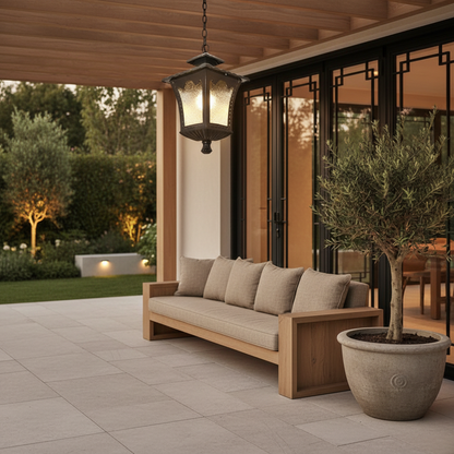 AquaVista | Stylish Retro Outdoor Glass Chandelier Light Fixture
