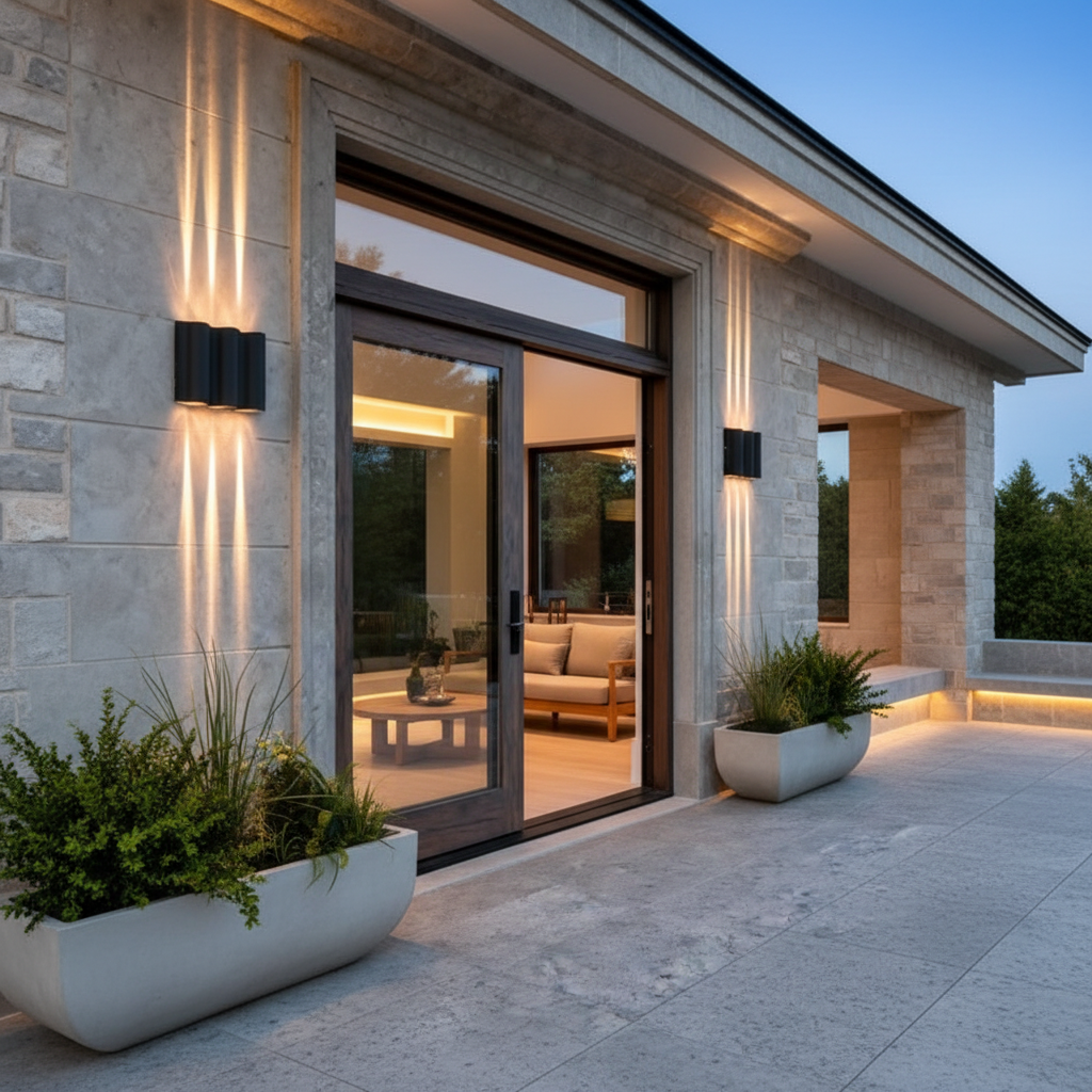 Wavy LED Outdoor Wall Light | Modern Up & Down Waterproof Exterior Lighting