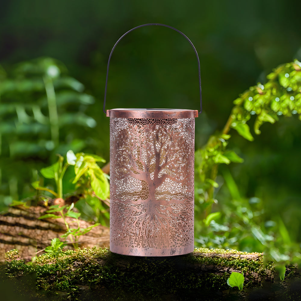 TreeGlow | Charming Vintage Solar Lantern with Tree of Life Design 5