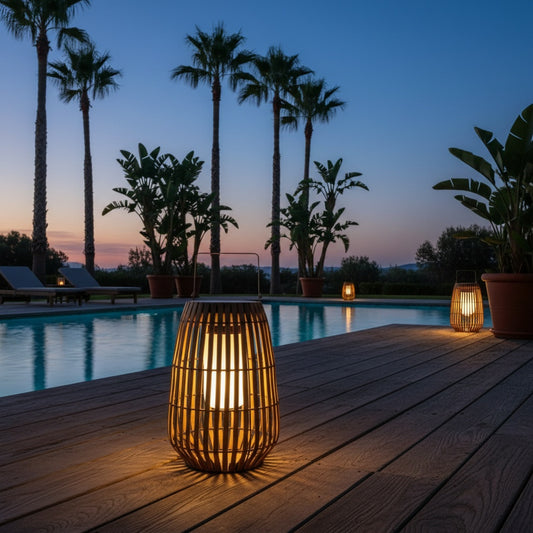 BambooGlow | Stylish Solar Powered Outdoor Lantern with Dual Power Options