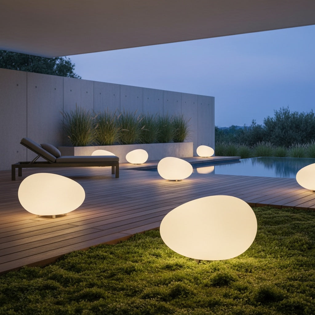 PebbleGlow | Elegant Modern Outdoor Waterproof Garden Light Fixture