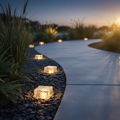 CrystalGlow | Stylish Elegant Solar Garden Outdoor Ice Cube Light