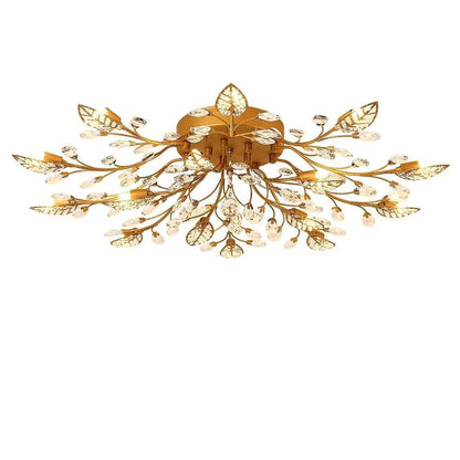 VerdantGlow | Elegant Vintage Crystal Hanging Lamp for Dining Room