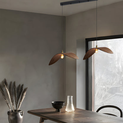 WabiSabiGlow | Elegant Natural Walnut Wood Kitchen Pendant Lighting