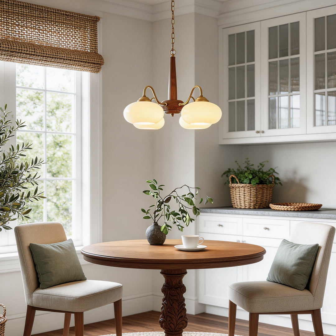 WalnutBrass | Contemporary Elegant LED Ceiling Chandelier