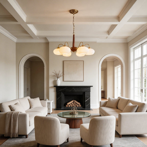 WalnutBrass | Contemporary Elegant LED Ceiling Chandelier