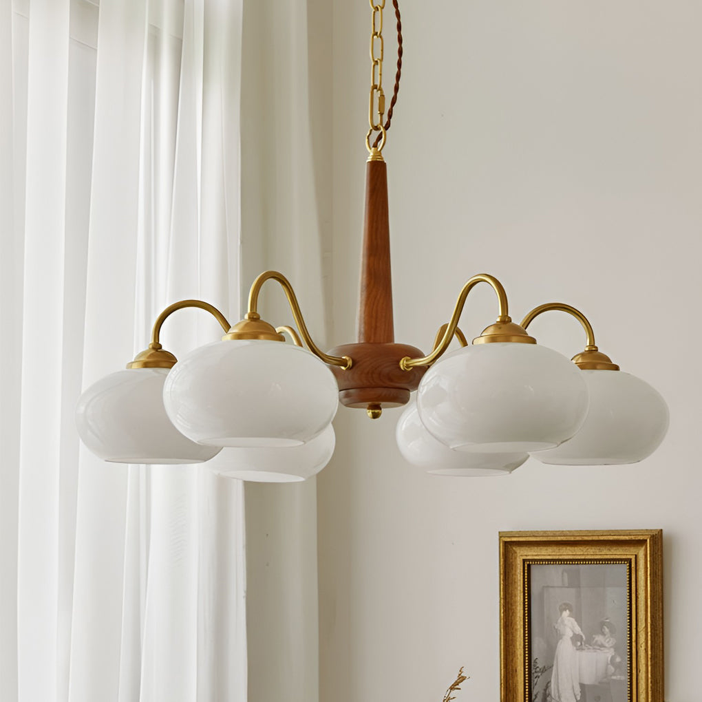 WalnutBrass | Contemporary Elegant LED Ceiling Chandelier