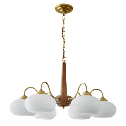 WalnutBrass | Contemporary Elegant LED Ceiling Chandelier