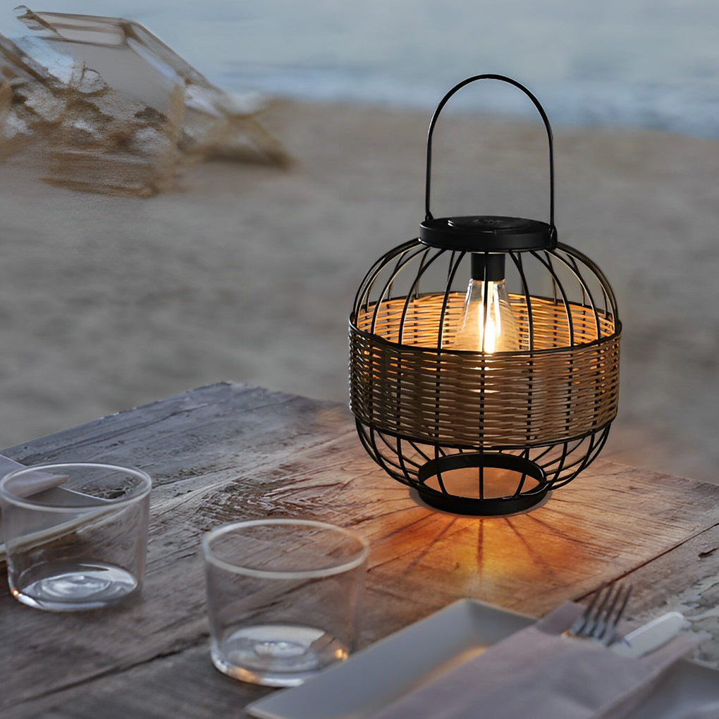 WickerGlow | Elegant Eco-Friendly Solar Hanging Lantern Light