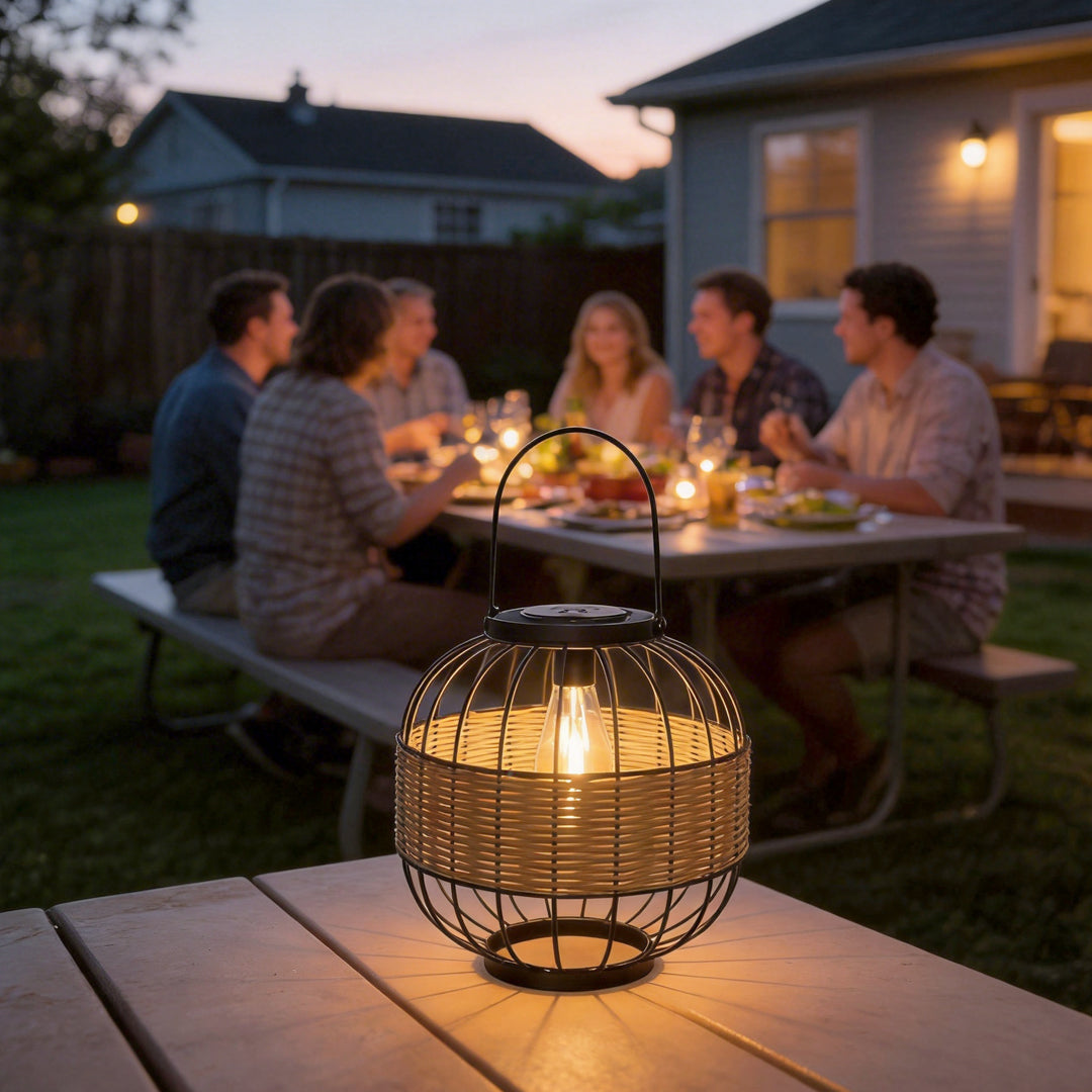 WickerGlow | Elegant Eco-Friendly Solar Hanging Lantern Light