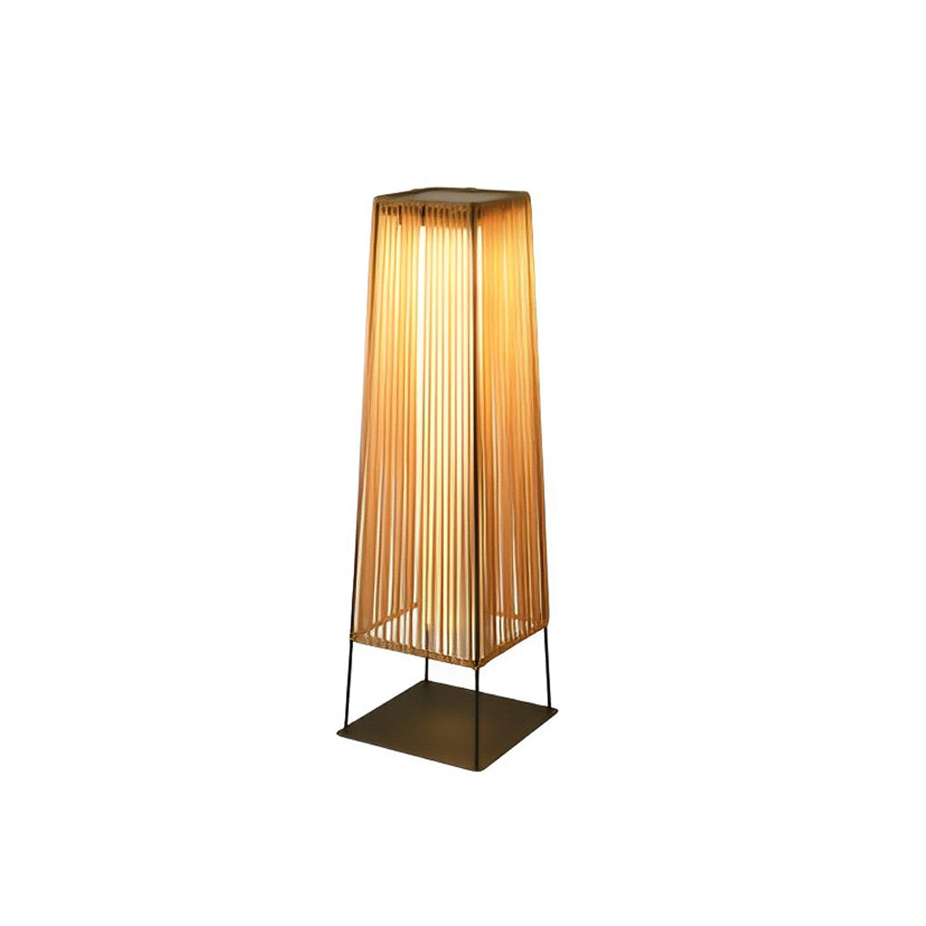 WovenAura | Rustic Stylish Solar Outdoor Floor Lamp with Dual Power Options 8