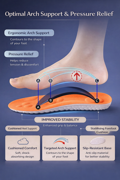 Insole Foot Arch Massage Antibacterial