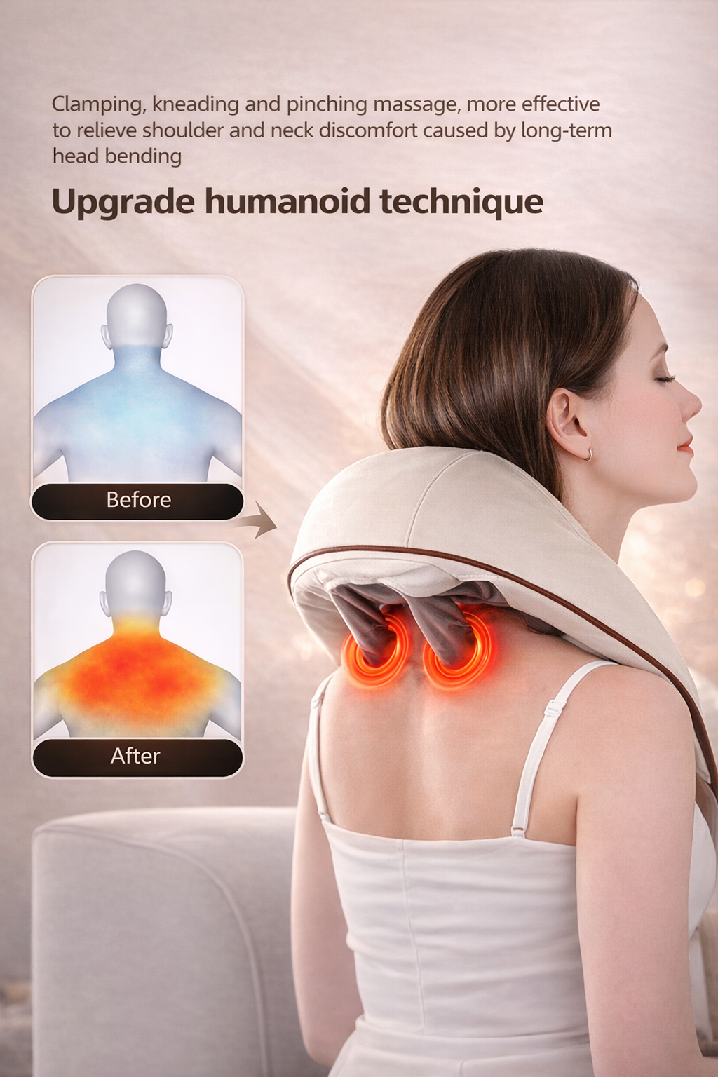 Rechargeable Shoulder & Neck Massager with Heat